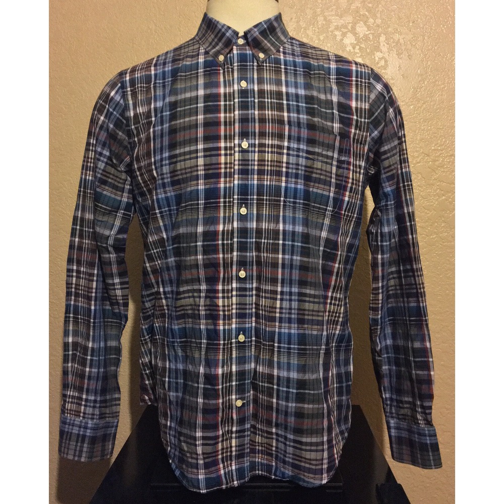 Vince. Men's Size Large Cotton Multi-Color Plaid Long Sleeve Button Down Shirt L